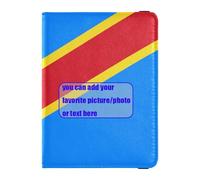 Étui portefeuille en cuir avec drapeau de la République démocratique du Congo Kinshasa - Personnalisable, Drapeau République démocratique du Congo Kinshasa, 1 size