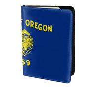Étui portefeuille en cuir avec drapeau de l'État de l'Oregon - Accessoires de voyage essentiels pour bagages, Drapeau de l'État de l'Oregon, One Size, Contemporain