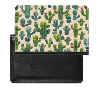 Étui portefeuille en cuir avec motif cactus pour passeport - Portefeuille de voyage ultra fin pour passeport - Accessoires indispensables pour le voyage