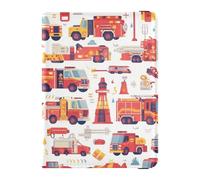 Étui portefeuille en cuir avec motif camions de pompiers et équipements de lutte contre les incendies - Grande capacité - Pour argent et cartes - Organiseur de voyage pour femme