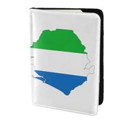Étui portefeuille en cuir avec motif carte du drapeau de la Sierra Leone pour homme et femme, noir, One Size