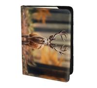 Étui portefeuille en cuir imprimé cerf faon dans la nature Stag3 pour cartes de voyage pour homme et femme, noir, One Size