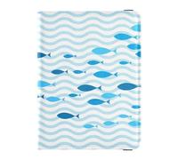 Étui portefeuille en cuir léger pour passeport - Housse de protection pour famille, vacances, badge, carte de vaccin, portefeuille, essentiels de voyage, école, poisson, natation, multicolore, 1 size,