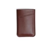 Étui portefeuille en cuir - Porte-cartes fin et pratique pour un transport quotidien - Porte-cartes fin en cuir, marron, Minimaliste