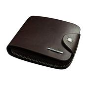 Étui portefeuille en cuir pour 1phone 11 Pro Max avec fermeture éclair pour homme, café, Taille unique