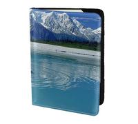 Étui portefeuille en cuir pour passeport avec deux patins, Deux ours polaires nageant, One Size, Contemporain