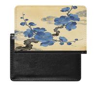 Étui portefeuille en cuir pour passeport avec inscription « Accompany The Cloud Branches » - Ultra fin - Pour passeport - Accessoires indispensables pour le voyage
