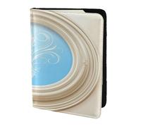 Étui portefeuille en cuir pour passeport de voyage Motif mandala, Disque de fleurs baroque, One Size, Contemporain