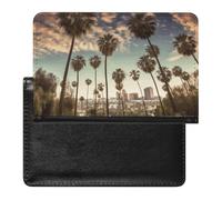 Étui portefeuille en cuir pour passeport Los Angeles Palmiers avec blocage RFID - Protection pour passeport - Accessoires de voyage