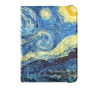 Étui portefeuille en cuir pour passeport - Porte-carte de vaccin Van Gogh - Ciel étoilé - Organiseur de documents de voyage, multicolore