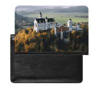 Étui portefeuille en cuir PU pour passeport avec château de Neuschwanstein - Pour les voyages