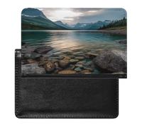 Étui portefeuille en cuir PU pour passeport du parc national des glaciers