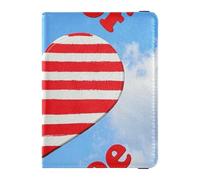 Étui portefeuille en cuir rouge et bleu pour le 4 juillet, motif « Land of Free » pour le jour de l'indépendance - Pour homme - Ultra fin, 4 juillet Jour de l'indépendance terre d'amour libre rouge et