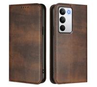Étui portefeuille en cuir synthétique de qualité supérieure pour OPPO Realme C71 4G Overseas, classique en similicuir avec fermeture magnétique, pour téléphone portable, marron