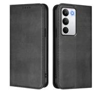 Étui portefeuille en cuir synthétique de qualité supérieure pour OPPO Realme C71 4G Overseas, classique en similicuir avec fermeture magnétique, pour téléphone portable, noir