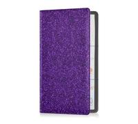 Étui portefeuille en cuir synthétique pochette voiture pour homme et femme avec porte-cartes d'assurance pour voiture, camion, moto, remorque ou bateau Violet texturé brillant, multicolore, 1 size