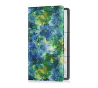 Étui portefeuille en cuir synthétique pour cartes d'immatriculation et d'assurance automobile - Motif fleurs mystères - Pour cartes, permis de conduire de documents essentiels