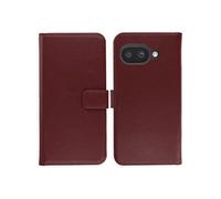 Selencia Selencia Étui portefeuille en cuir véritable Google Pixel 9A Burgundy Rouge foncé