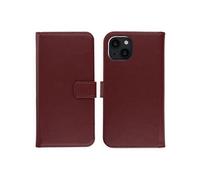 Selencia Étui portefeuille en cuir véritable pour Apple iPhone 14 - Burgundy