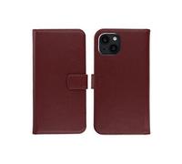 Selencia Étui portefeuille en cuir véritable pour Apple iPhone 15 - Burgundy