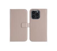 Etui portefeuille en cuir véritable pour iPhone 16 Pro Max - Dusty Pink