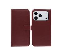 Selencia Étui portefeuille en cuir véritable pour Apple iPhone 17 Pro - Burgundy