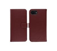 Selencia Selencia Étui portefeuille en cuir véritable pour iPhone 17e / 16e Burgundy Rouge foncé