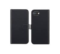 Selencia Selencia Étui portefeuille en cuir véritable iPhone 17e / 16e Noir Noir
