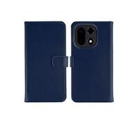 Selencia Selencia Étui portefeuille en cuir véritable OnePlus 15 Bleu foncé Bleu foncé