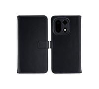 Selencia Selencia Étui portefeuille en cuir véritable OnePlus 15 Noir Noir
