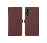 Selencia Étui portefeuille en cuir véritable pour Samsung Galaxy A16 - Marron foncé