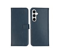 Etui portefeuille en cuir véritable pour Samsung Galaxy A55 - Bleu foncé