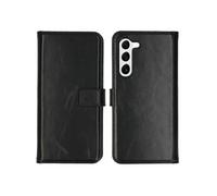 Etui portefeuille en cuir véritable pour Samsung Galaxy S23 - Noir
