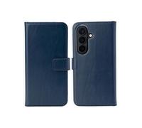 Etui portefeuille en cuir véritable pour Samsung Galaxy S26 - Bleu foncé