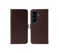 Etui portefeuille en cuir véritable pour Samsung Galaxy S26 Plus - Marron