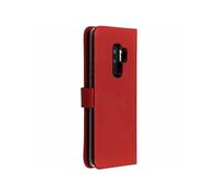 Selencia Selencia Étui portefeuille en cuir véritable Samsung Galaxy S9 Plus Rouge Rouge