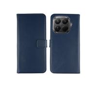 Selencia Selencia Étui portefeuille en cuir véritable Xiaomi 15T Pro Bleu foncé Bleu