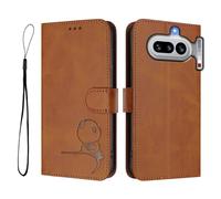 Étui portefeuille en similicuir PU avec blocage RFID pour Nothing Phone 4A - Avec porte-cartes et dragonne, béquille et fermeture magnétique - Marron
