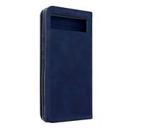 Etui Portefeuille Google Pixel 6a Porte-cartes Soft-touch bleu