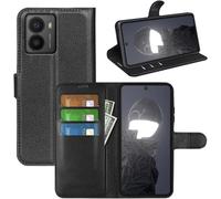 Étui Portefeuille Hmd Fusion 6,56 Pouces - Coque Anti-Choc En Cuir Pu Premium, Intérieur Tpu Souple, 3 Fentes Cartes + Poche Billets, Fermeture Magnétique Et Support Pliable - Noir