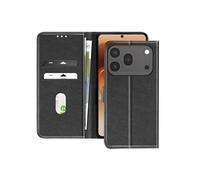 Étui Portefeuille pour Honor 600 / 600 Pro Série Chesterfield avec Support, Noir