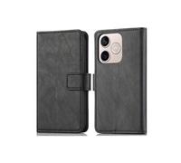 Etui Portefeuille Luxe pour Honor 600 Lite - Cuir PU, 3 Cartes, Rabat Magnétique, Noir