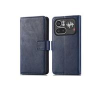 Etui portefeuille Luxe pour Nothing Phone (4a) Pro avec fonction support Simili cuir Bleu foncé