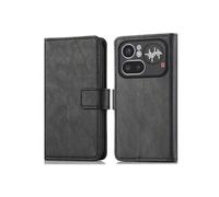 Etui portefeuille Luxe pour Nothing Phone (4a) Pro - Rabat, Cuir PU, Noir