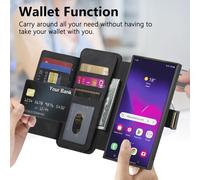 Étui portefeuille magnétique détachable pour Samsung Galaxy - Noir Samsung Galaxy A54