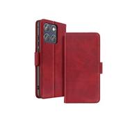 Etui Portefeuille Motorola Edge 70 Fusion Effet Patiné Support Rouge