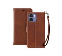 Etui Portefeuille Oppo A6x - Dragonne - Fonction Support Vidéo - Marron