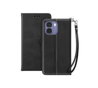 Etui Portefeuille Oppo A6x Dragonne Support Vidéo Similicuir Noir