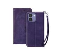 Etui Portefeuille Oppo A6x Dragonne Support Vidéo Similicuir Violet