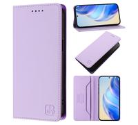 Étui portefeuille Oukitel C33 en cuir avec fermeture magnétique et lumière